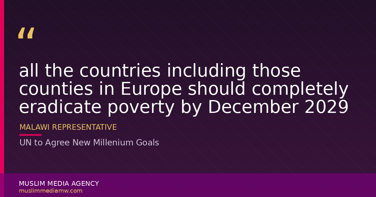 UN to Agree New Millenium Goals