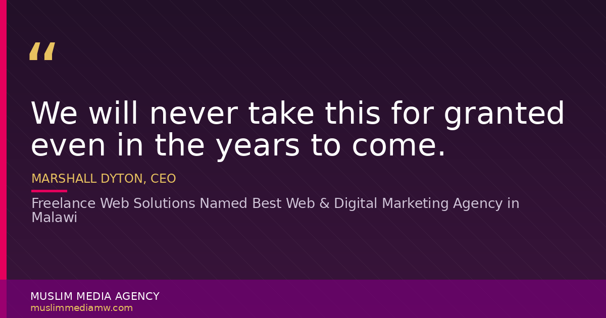 Freelance Web Solutions Named Best Web & Digital Marketing Agency in Malawi