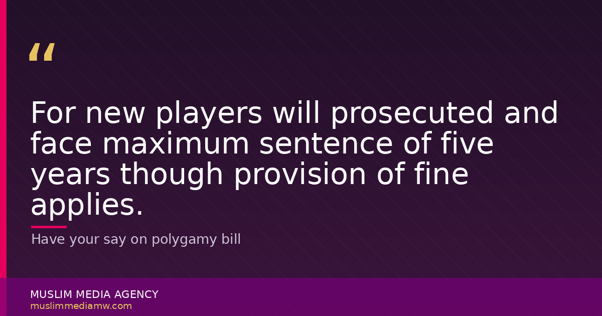 Have your say on polygamy bill