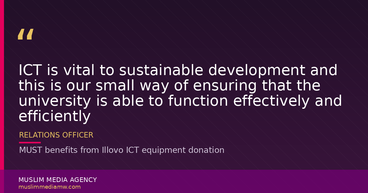 MUST benefits from Illovo ICT equipment donation