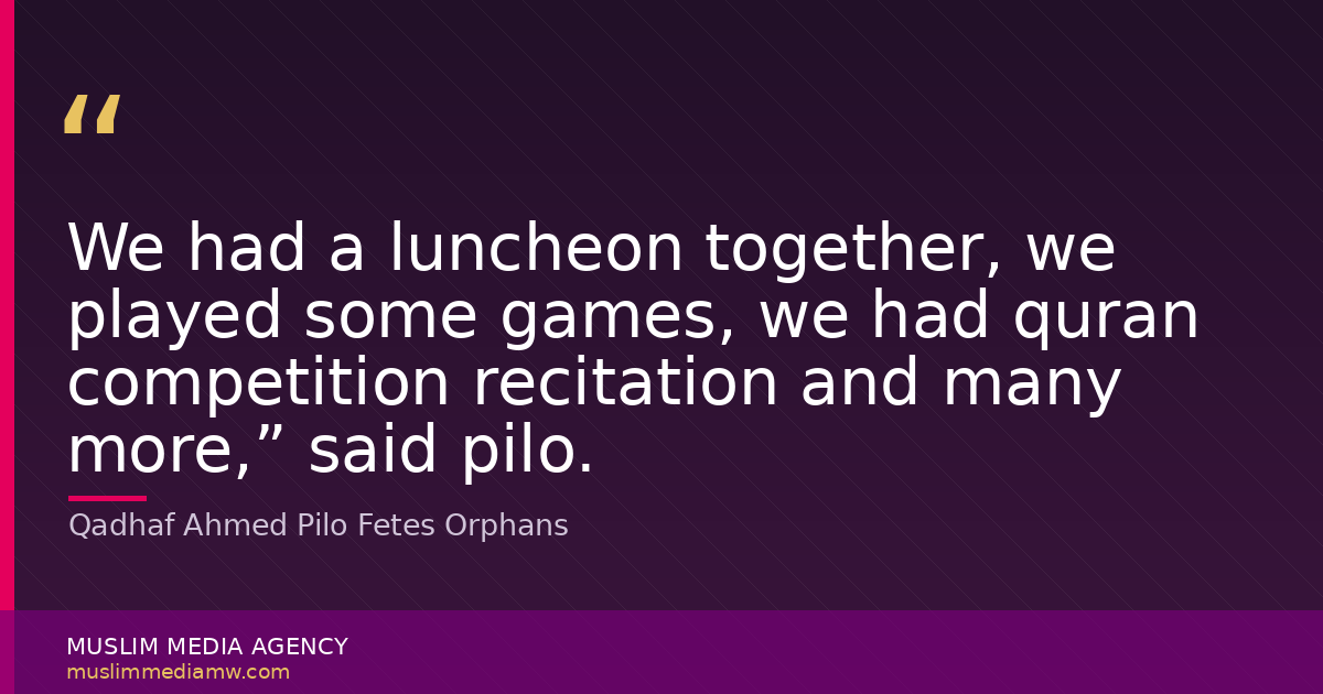 Qadhaf Ahmed Pilo Fetes Orphans