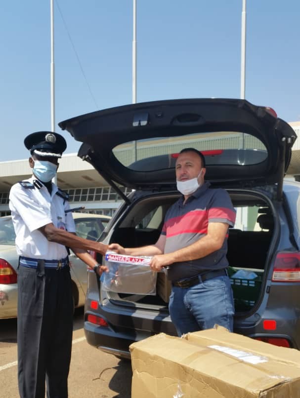 Business Man  Donates PPEs to the Airport Police